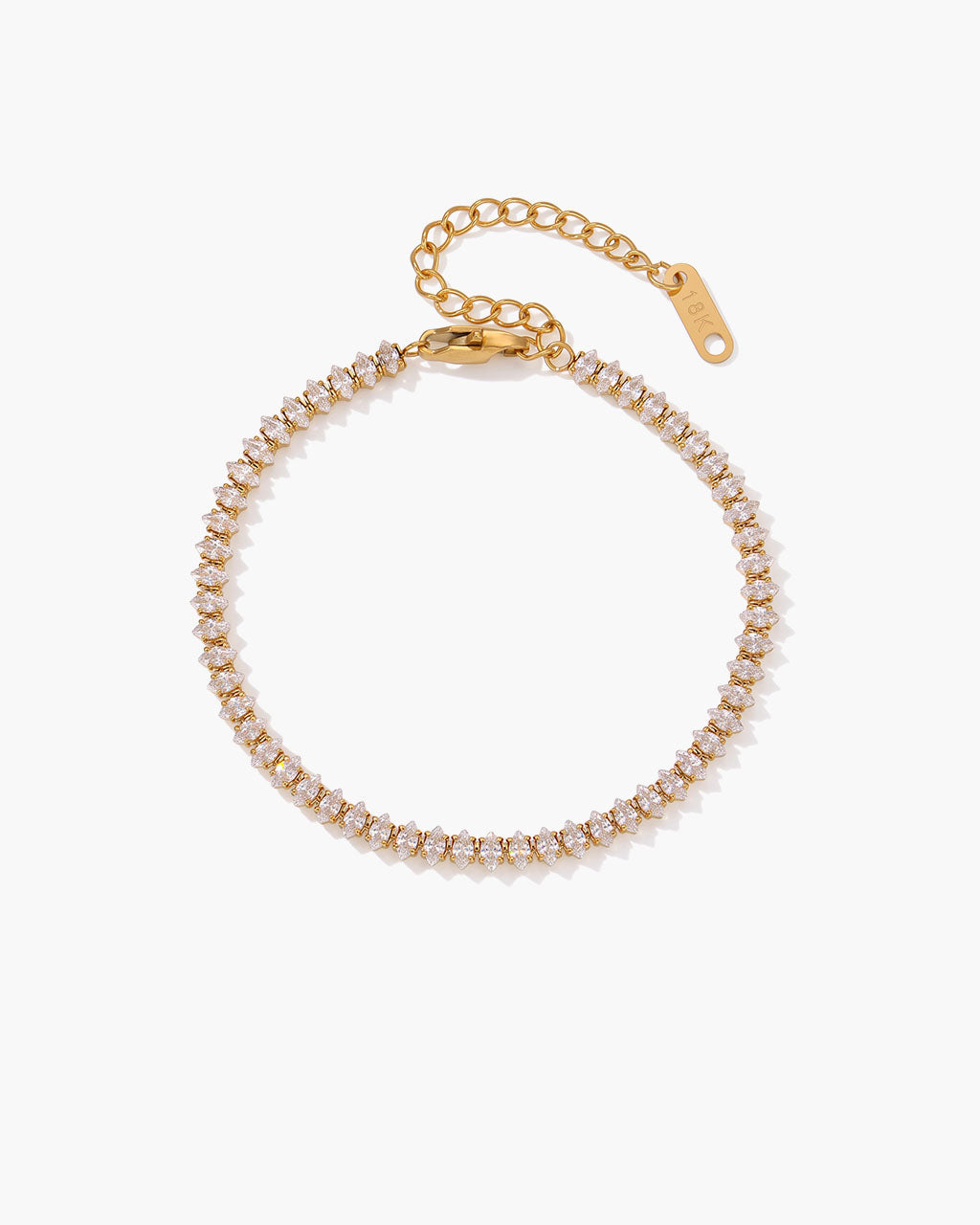 Marquise Eternity Waterproof Gold Tennis Bracelet