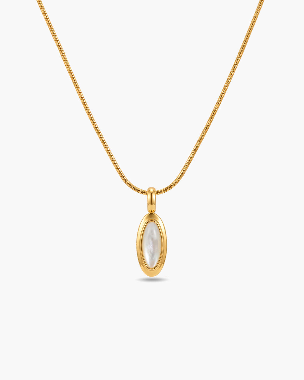 Marquise Mother of Pearl Waterproof Gold Necklace