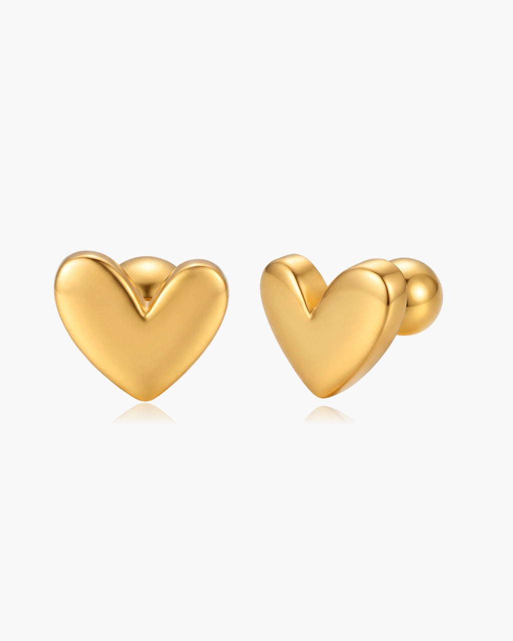 Mini Icon Charm Piercing Stud Waterproof Gold Earrings