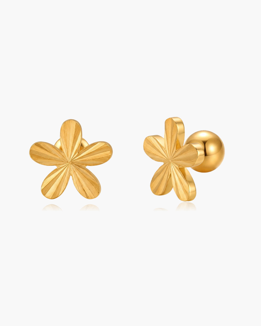 Mini Icon Charm Piercing Stud Waterproof Gold Earrings