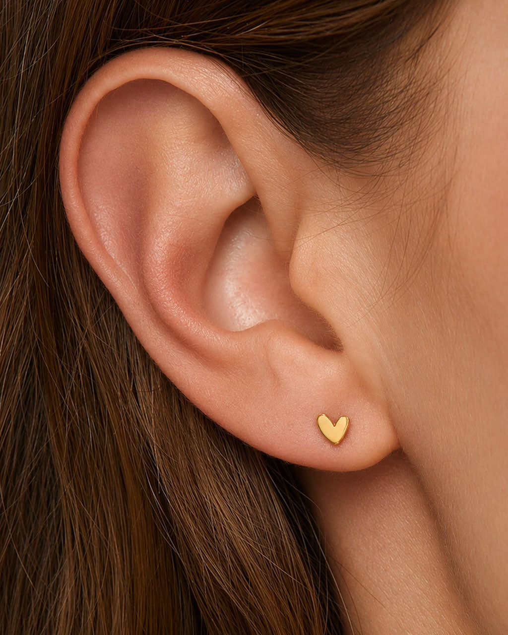 Mini Icon Charm Piercing Stud Waterproof Gold Earrings