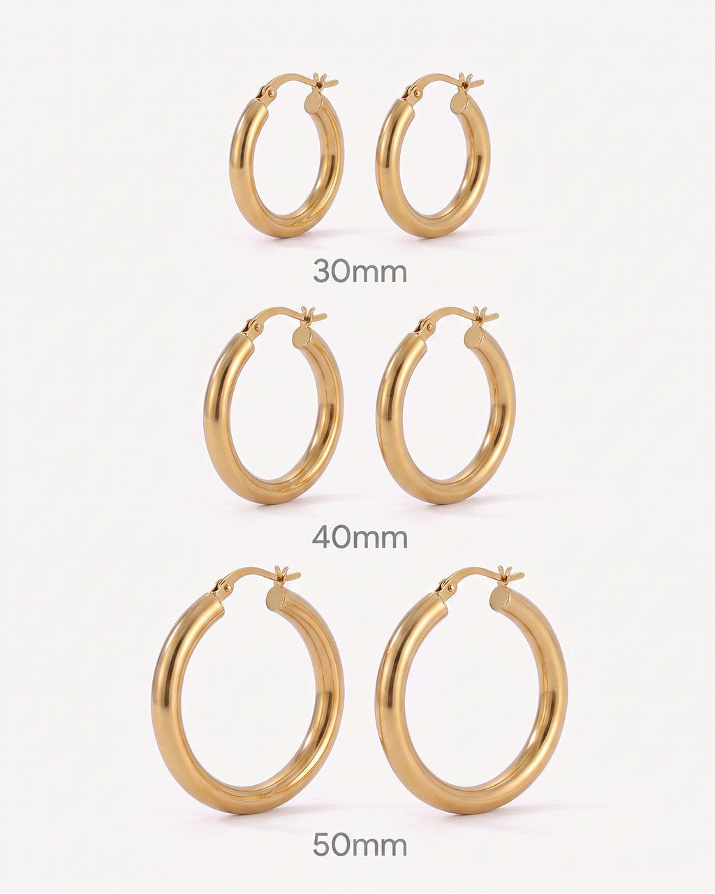 Minimalist Chunky Round Hoop Waterproof Gold Earrings