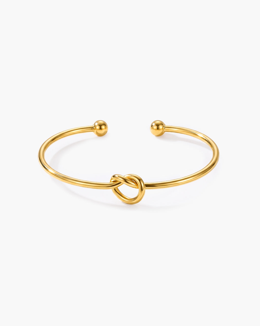 Minimalist Heart Knot Cuff Waterproof Gold Bracelet