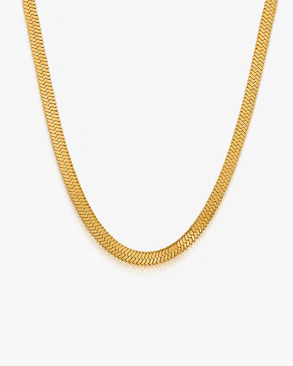 Minimalist Herringbone Chain Waterproof Gold Necklace