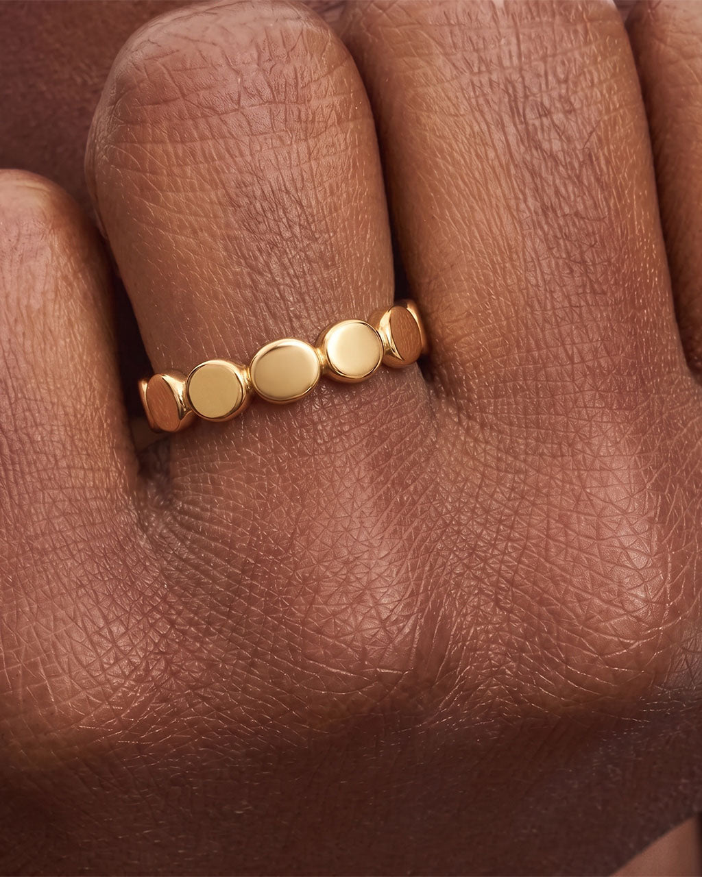 Minimalist Multi Disc Circle Band Waterproof Gold Ring