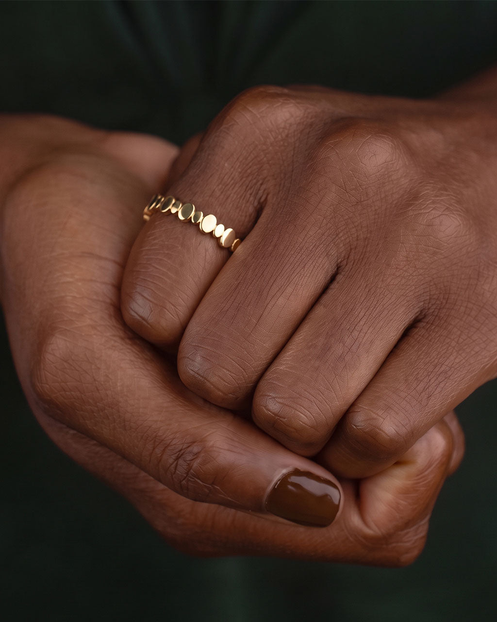 Minimalist Oval Link Eternity Waterproof Gold Ring