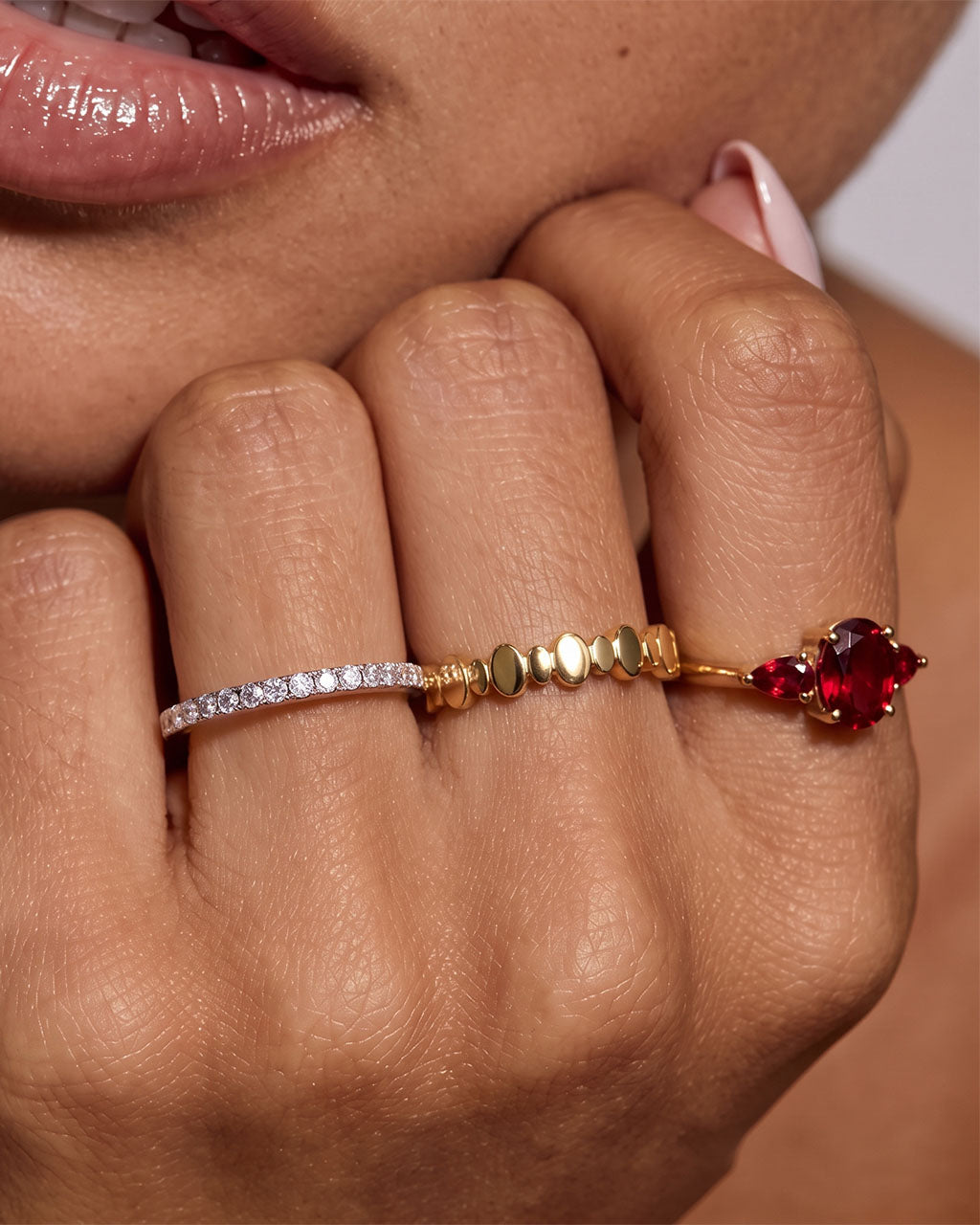Minimalist Oval Link Eternity Waterproof Gold Ring