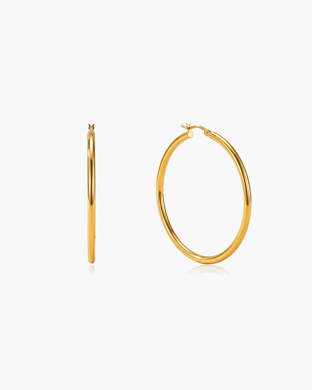 Minimalist Slim Oversized Hoop Waterproof Gold Earrings