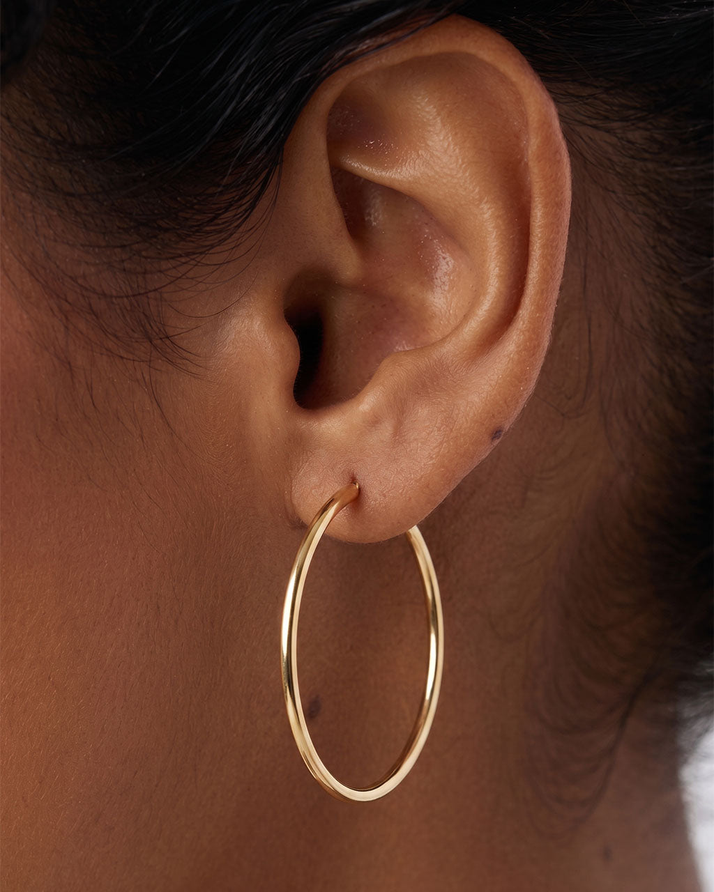 Minimalist Slim Oversized Hoop Waterproof Gold Earrings