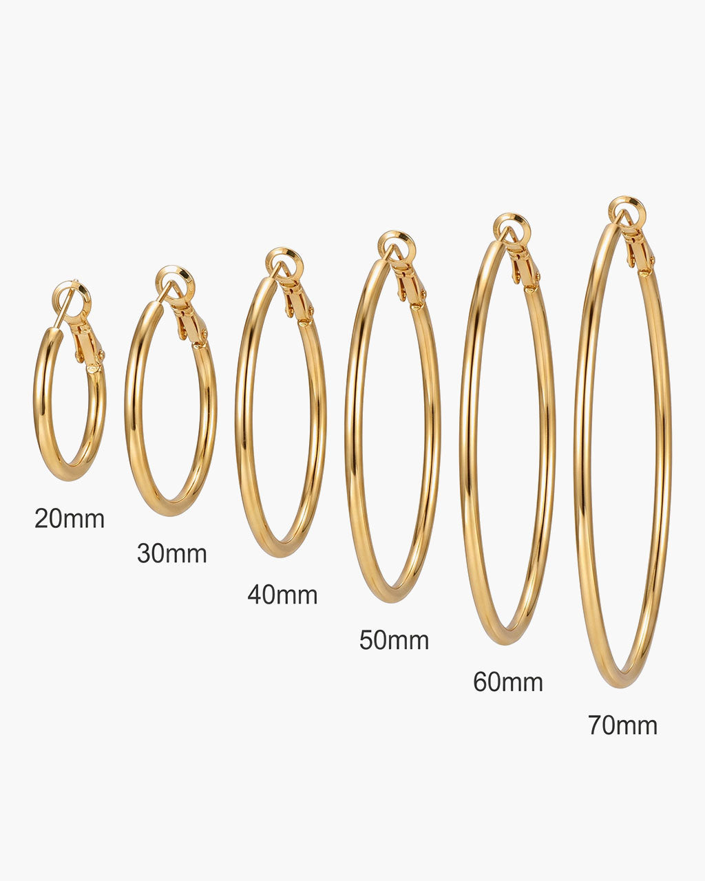 Minimalist Slim Oversized Hoop Waterproof Gold Earrings