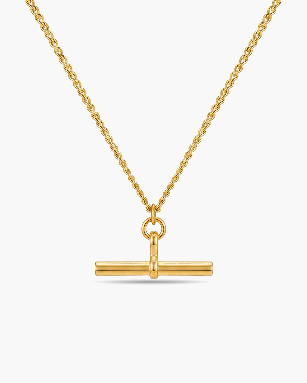 Minimalist T Bar Pendant Waterproof Gold Necklace