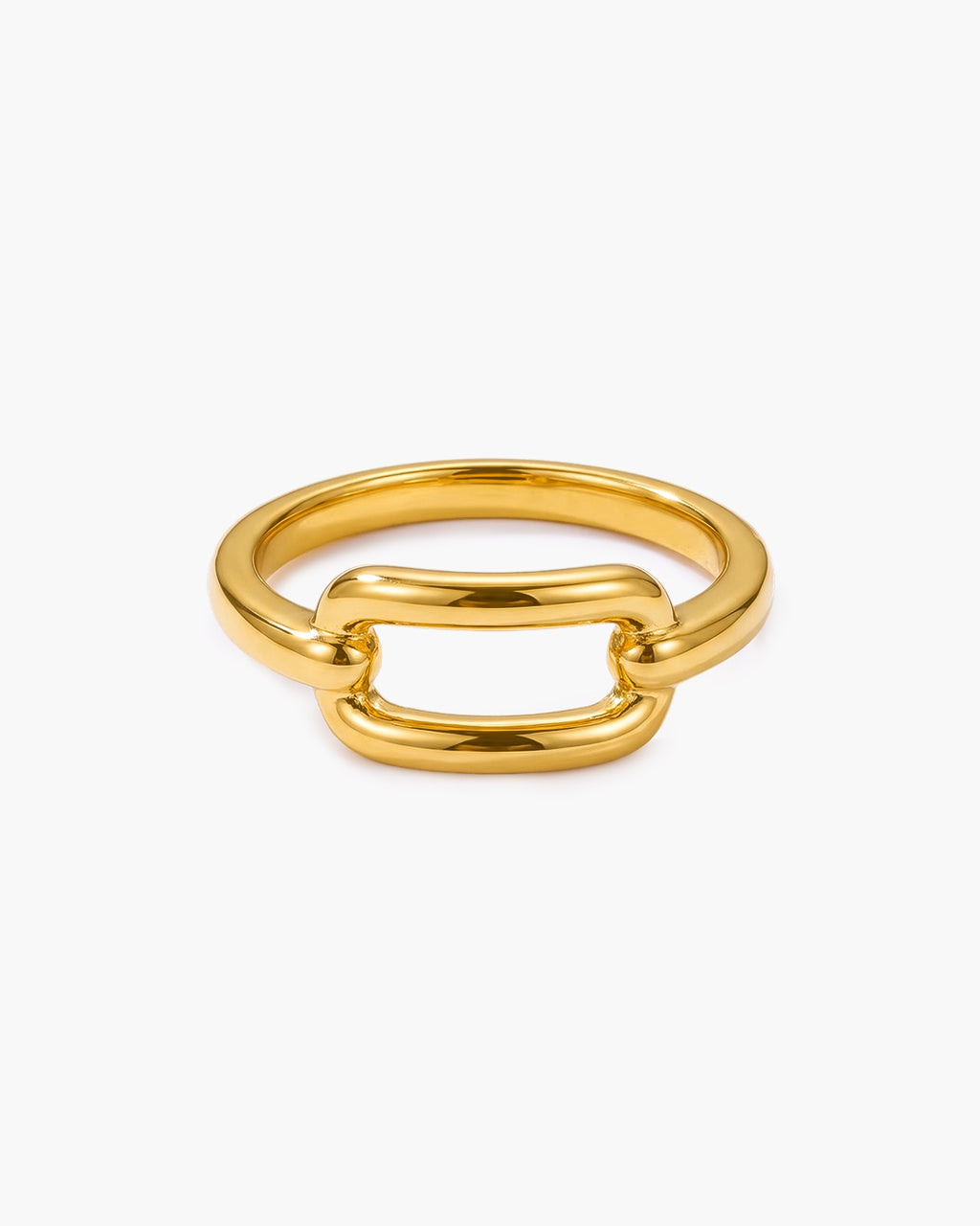 Modern Minimalist Open Link Waterproof Gold Ring