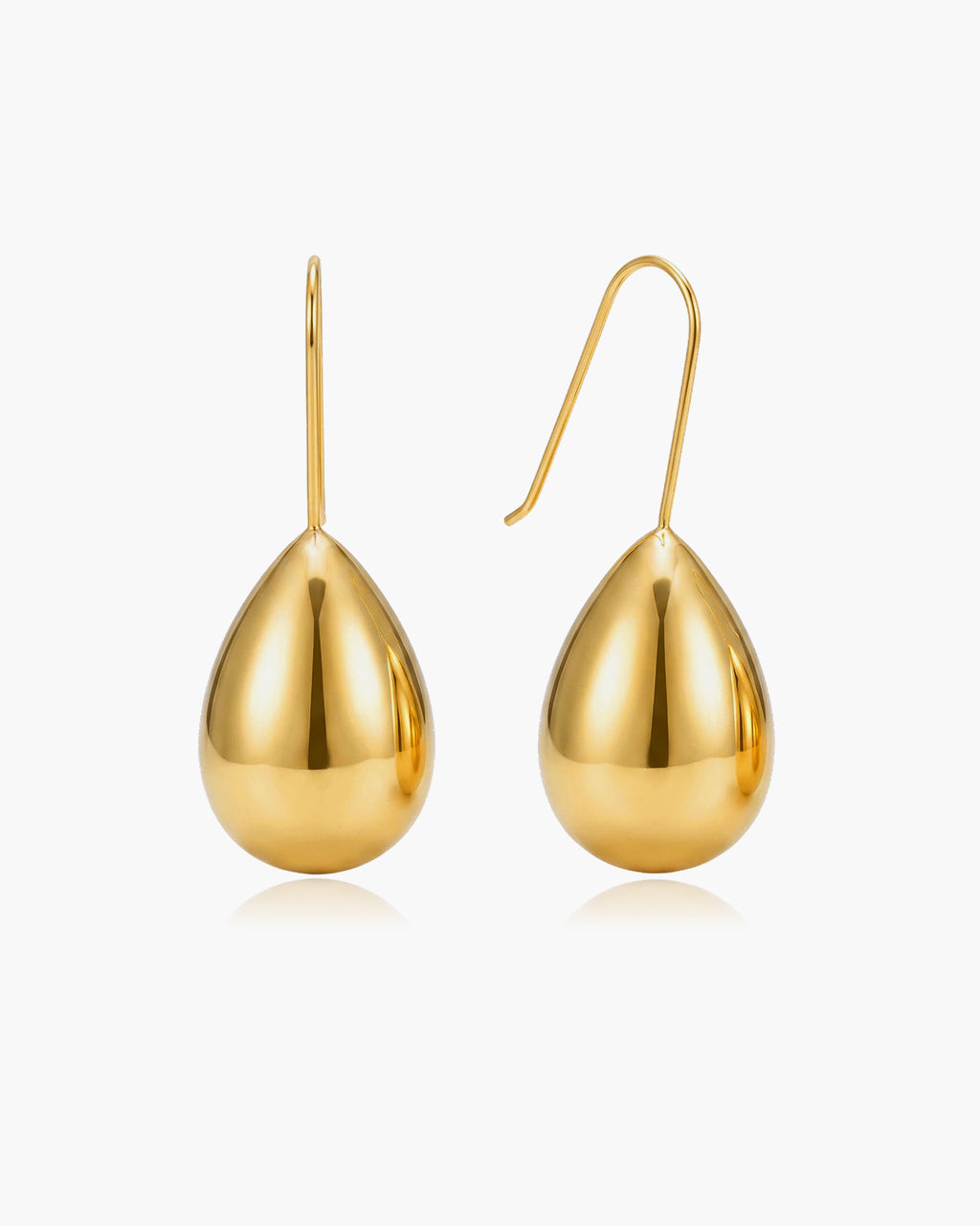Modern Teardrop Threader Waterproof Gold Earrings
