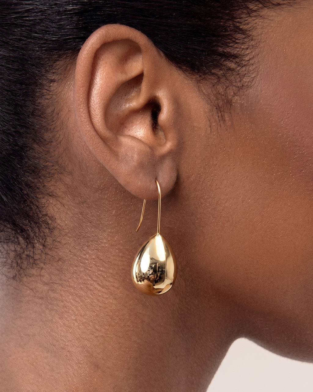 Modern Teardrop Threader Waterproof Gold Earrings