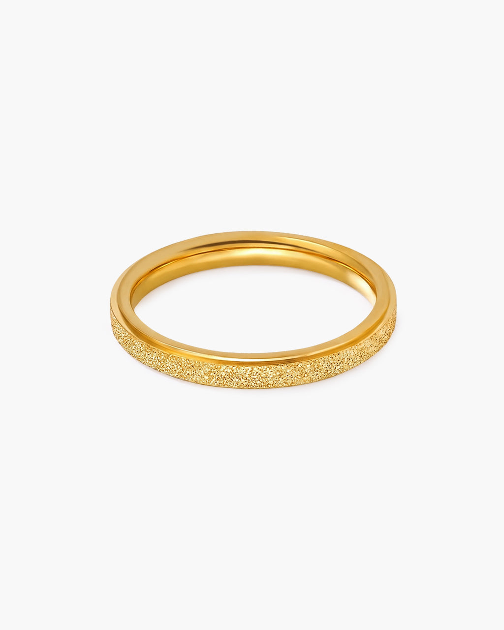 Modern Textured Stacking Band Waterproof Gold Ring