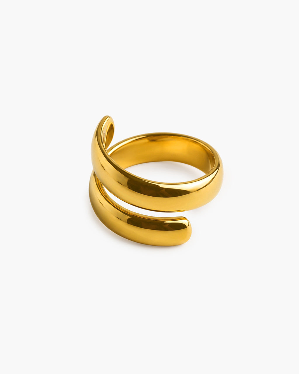Modern Wide Open Wraparound Waterproof Gold Ring