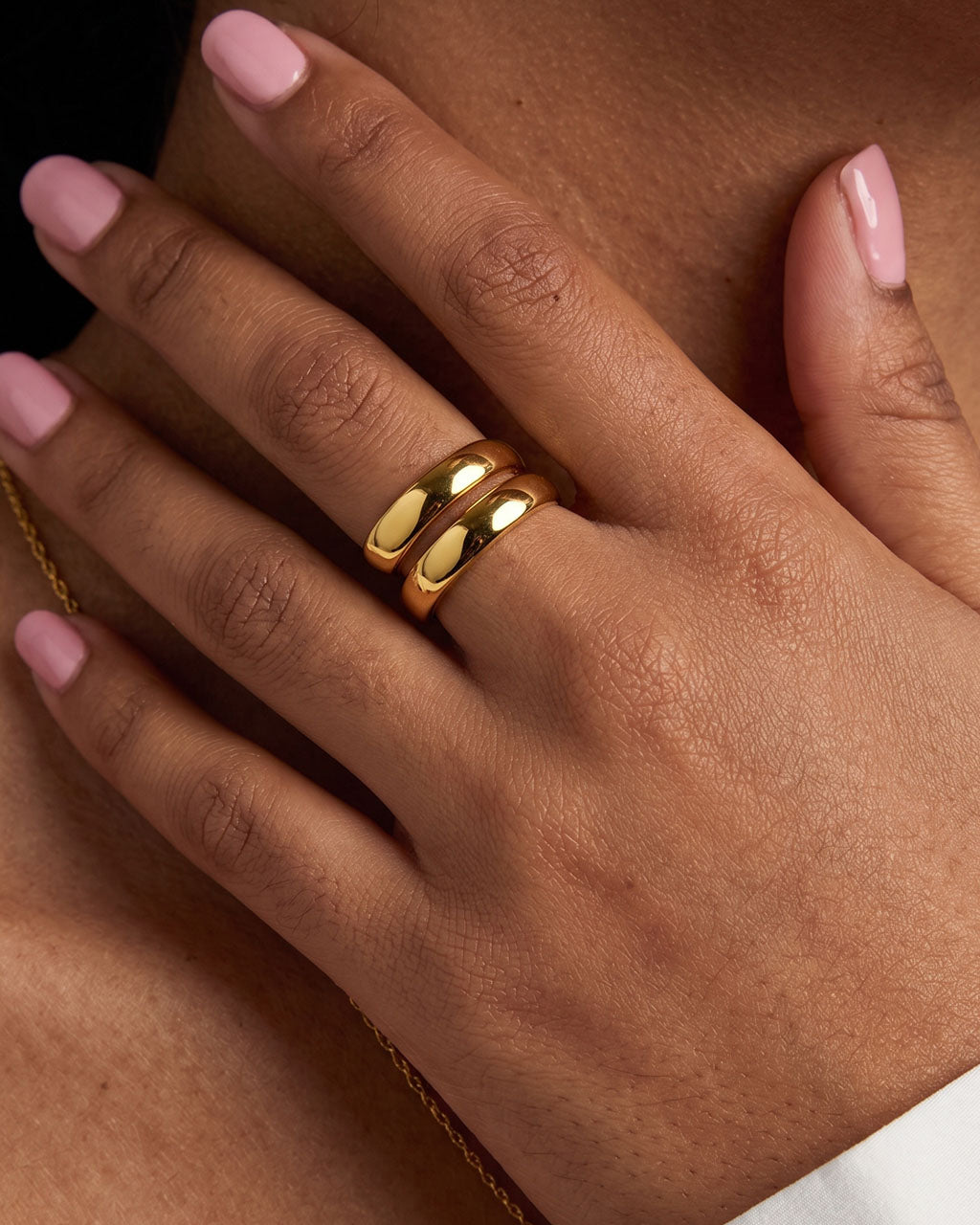 Modern Wide Open Wraparound Waterproof Gold Ring