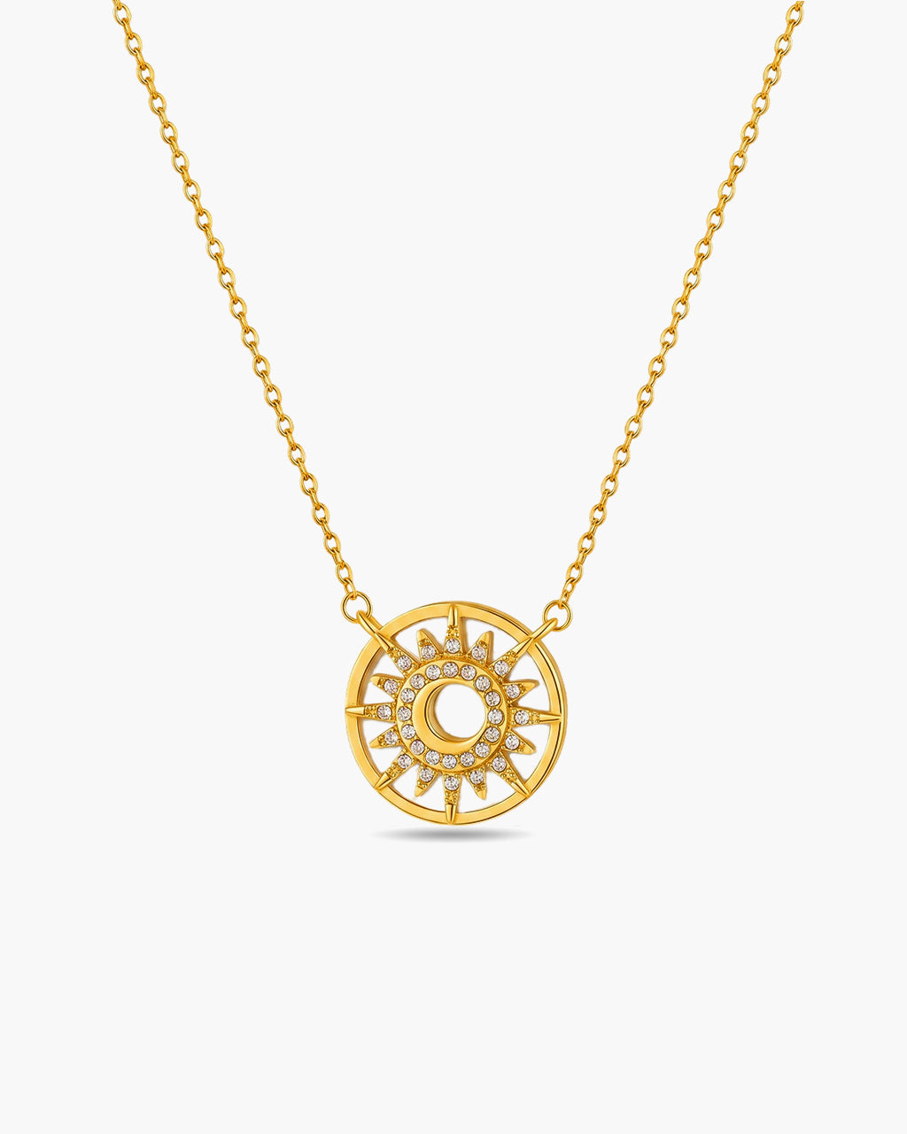 Mother of Pearl Sunburst Waterproof Gold Necklace