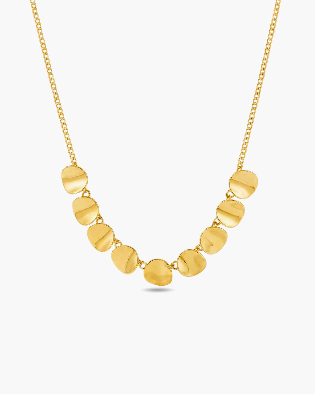 Organic Disc Station Waterproof Gold Necklace