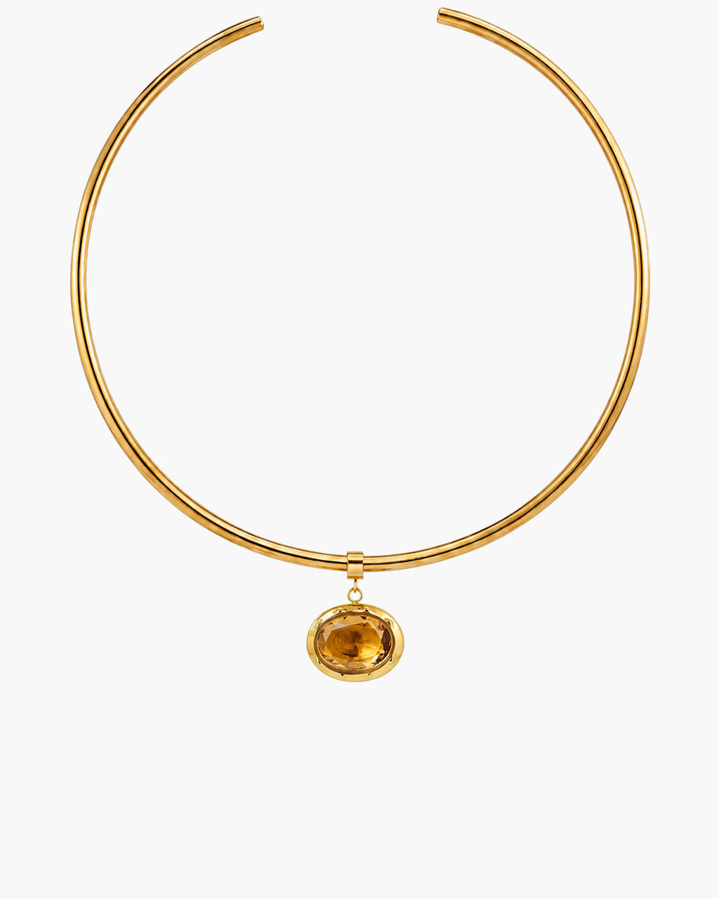Oval Birthstone Open Cuff Waterproof Gold Necklace