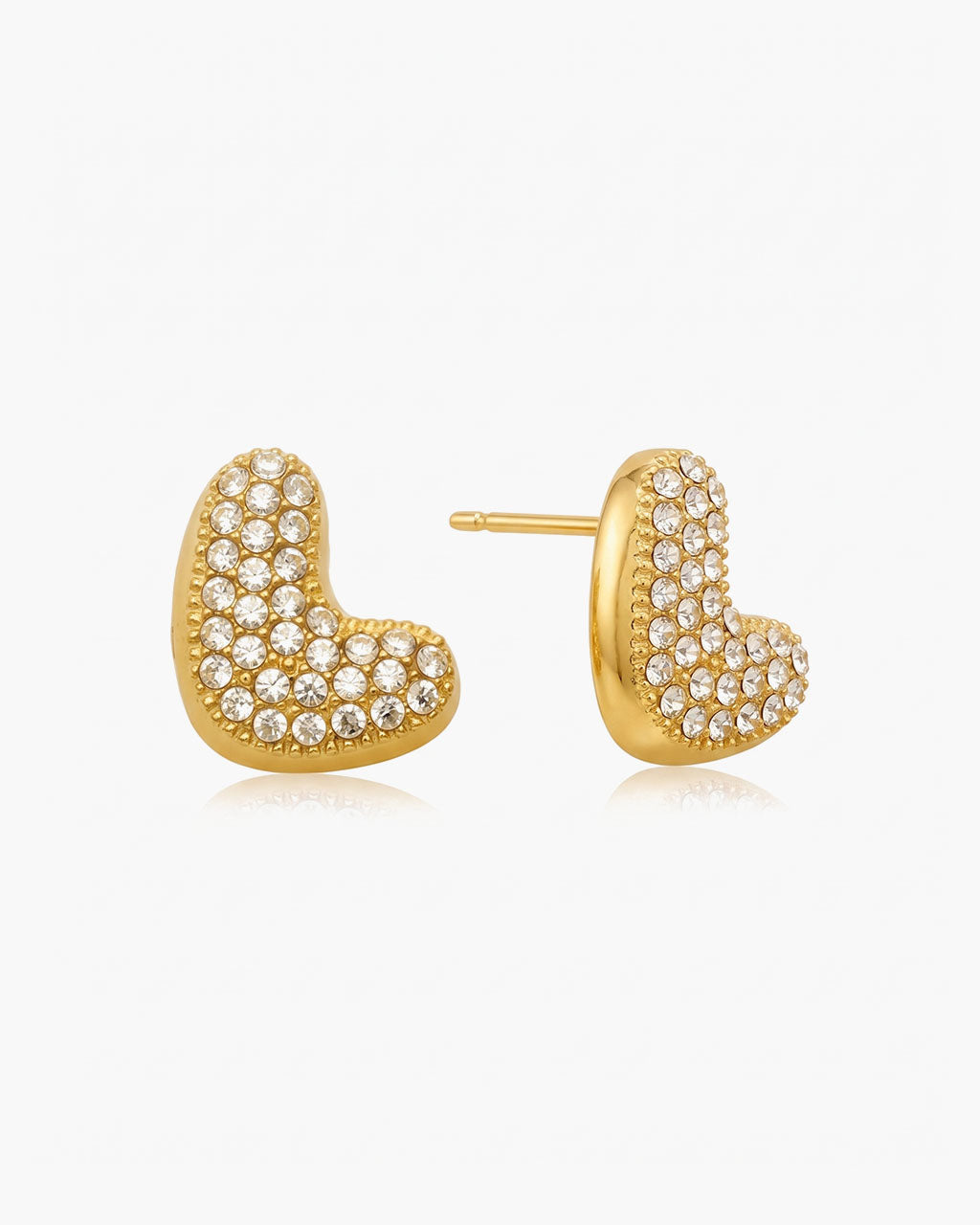 Pavé Bubble Initial Stud Waterproof Gold Earrings