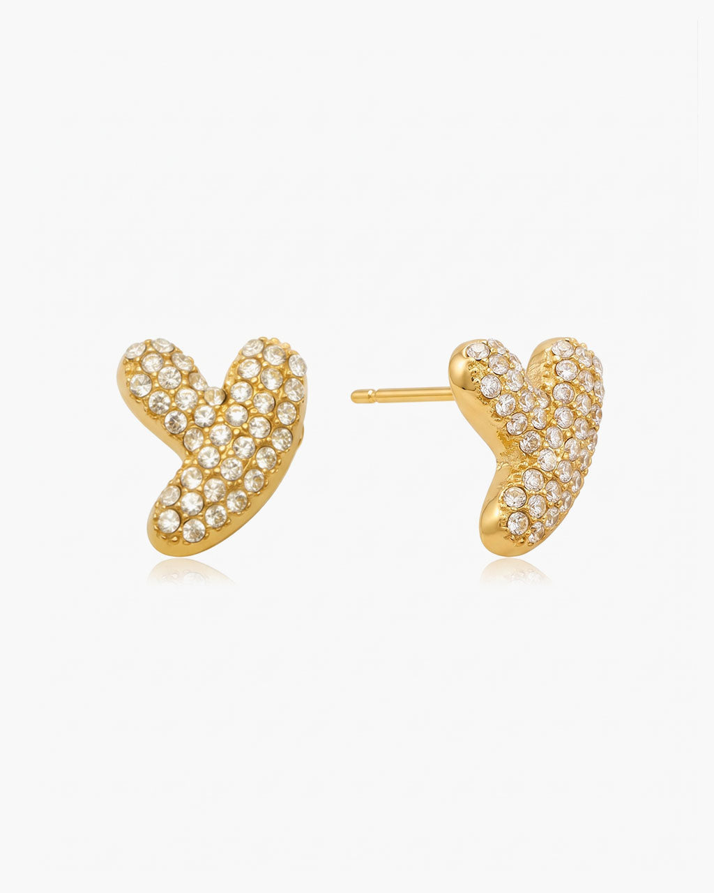 Pavé Bubble Initial Stud Waterproof Gold Earrings