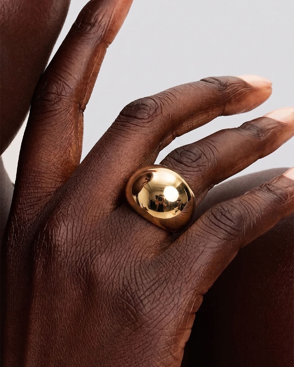 Polished Chunky Dome Gold Waterproof Statement Ring
