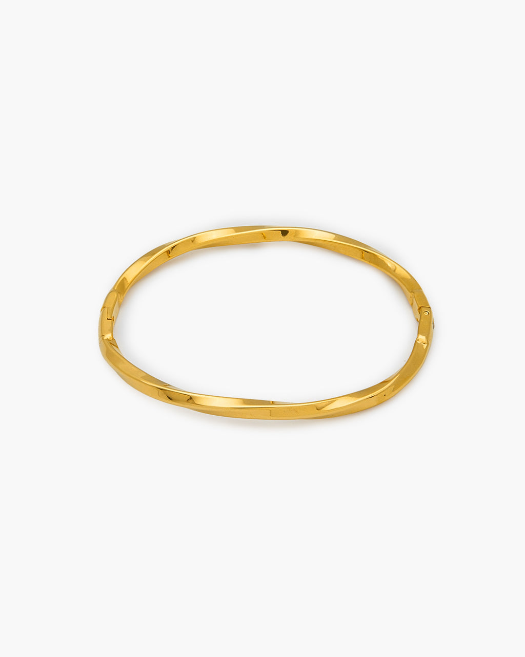 Polished Luxury Faceted Twist Waterproof Gold Bangle
