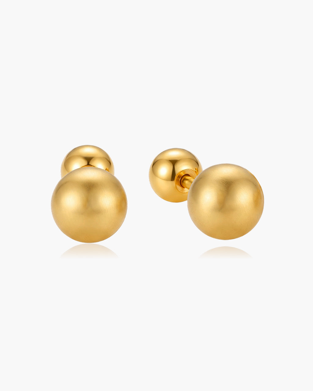 Polished Mini Ball Piercing Waterproof Gold Earrings