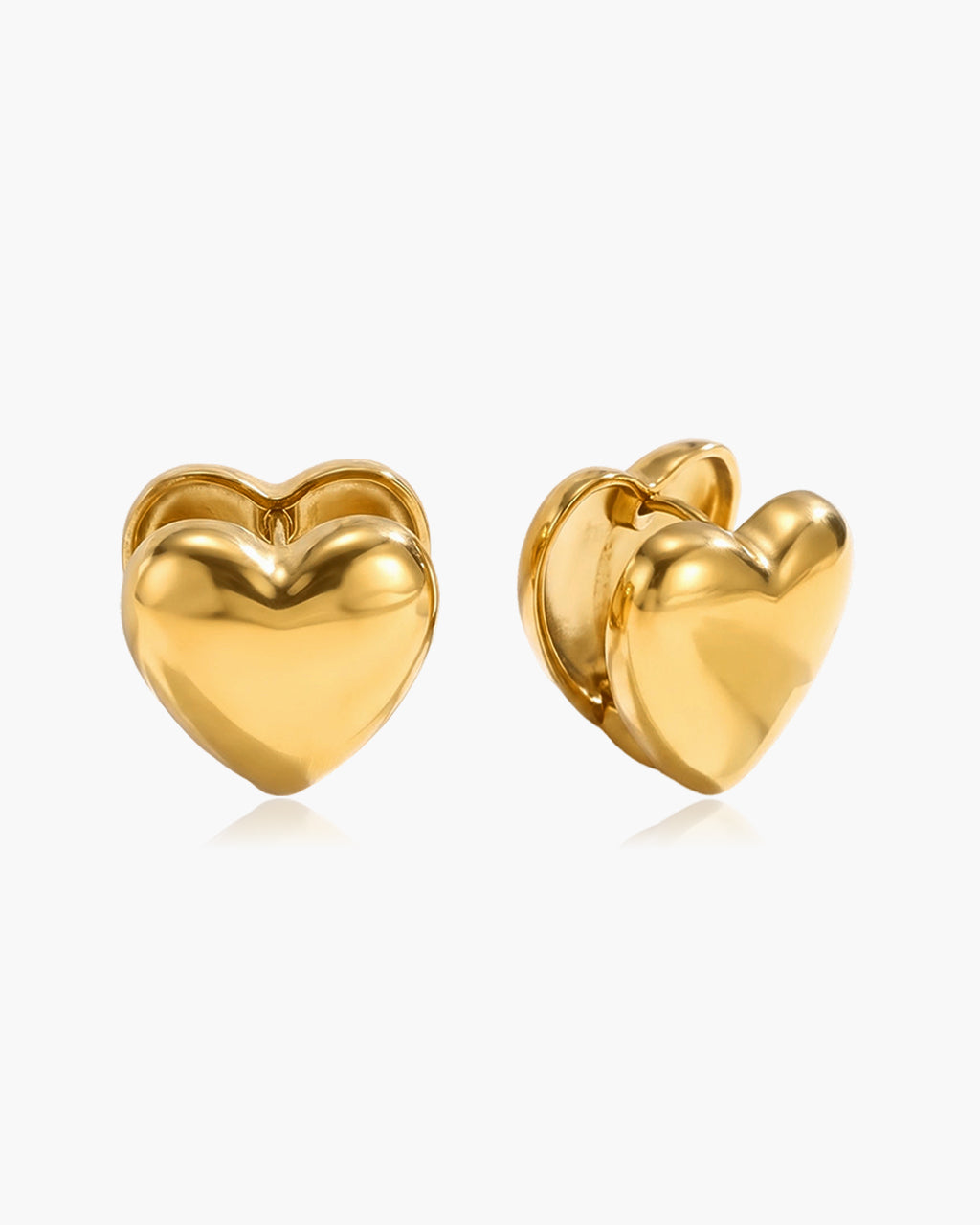 Puffy Charm Illusion Hoop Waterproof Gold Earrings