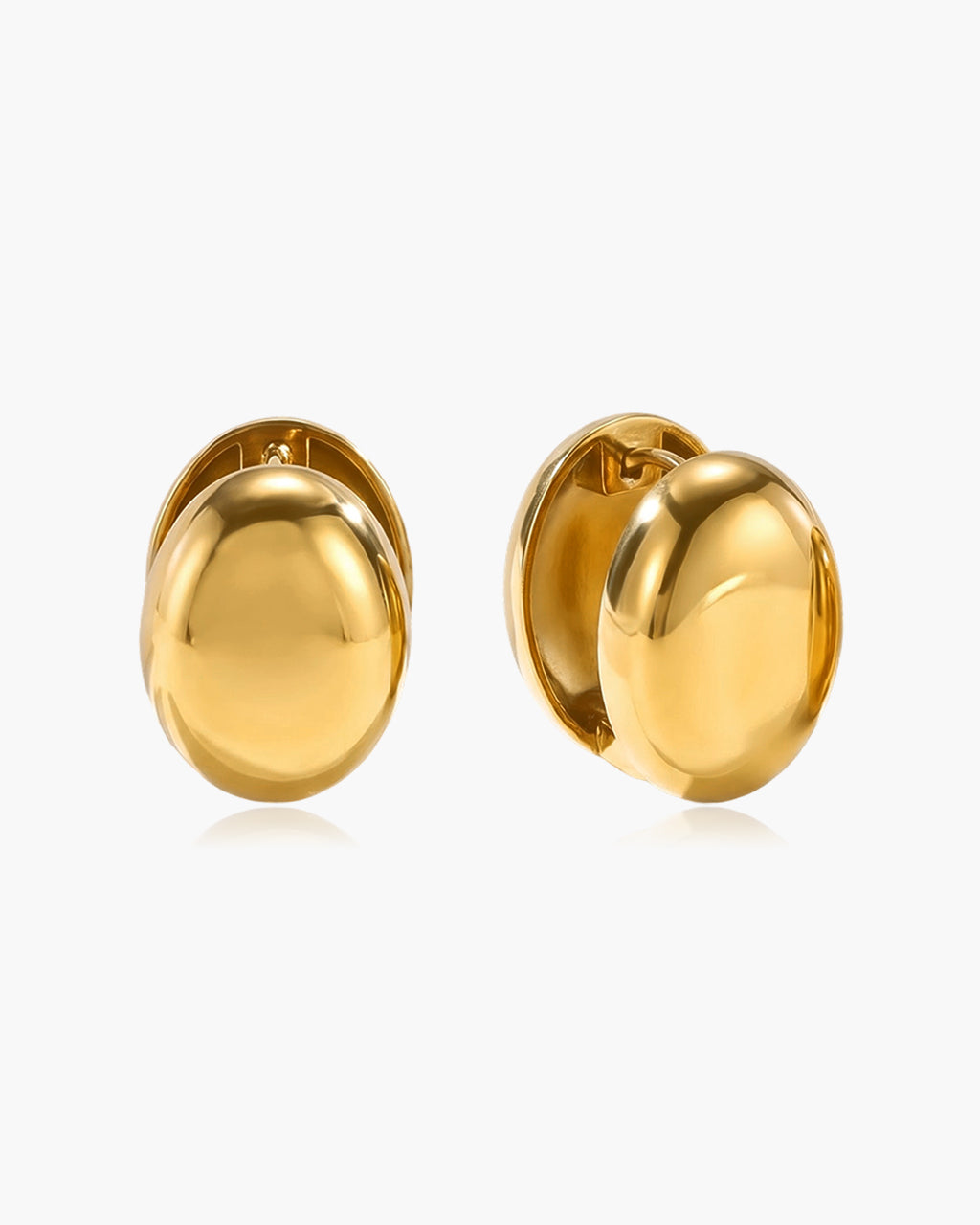 Puffy Charm Illusion Hoop Waterproof Gold Earrings