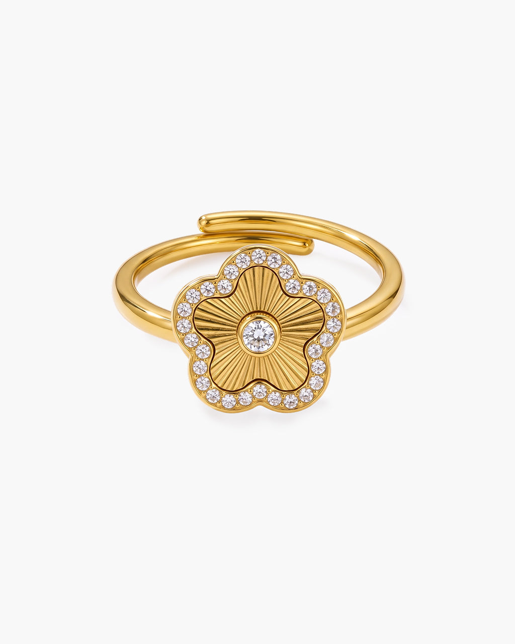 Radiant Halo Icon Adjustable Waterproof Gold Ring