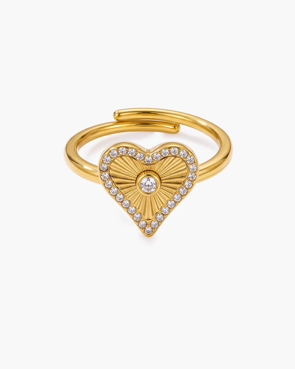 Radiant Halo Icon Adjustable Waterproof Gold Ring