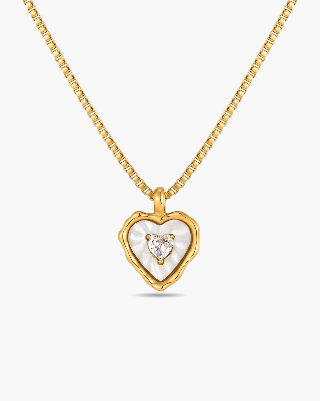 Radiant Stone Mother of Pearl Waterproof Gold Necklace
