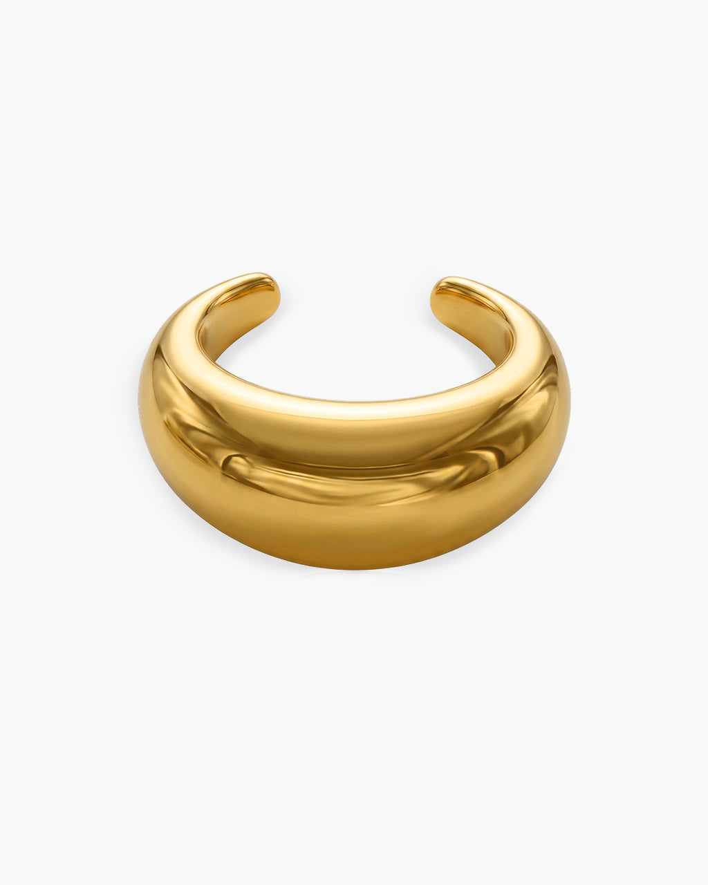 Sculpted Chunky Dome Cuff Waterproof Gold Bangle