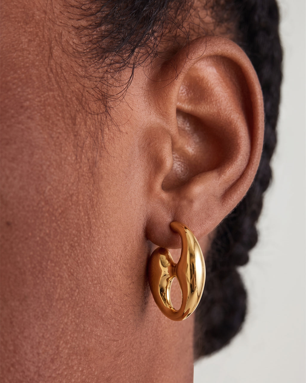 Sculptural Open Center Stud Waterproof Gold Earrings