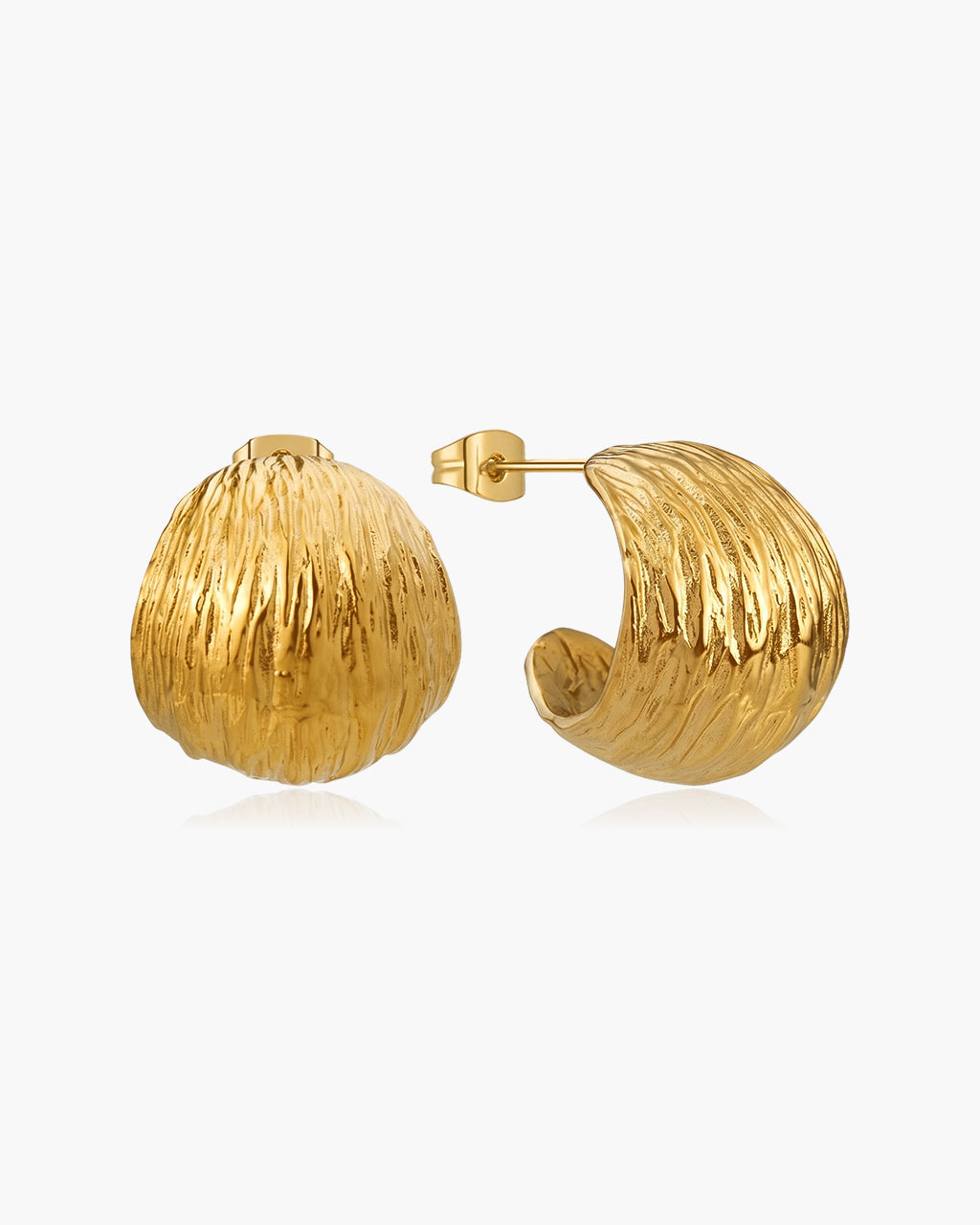 Signature Organic C Stud Waterproof Gold Earrings