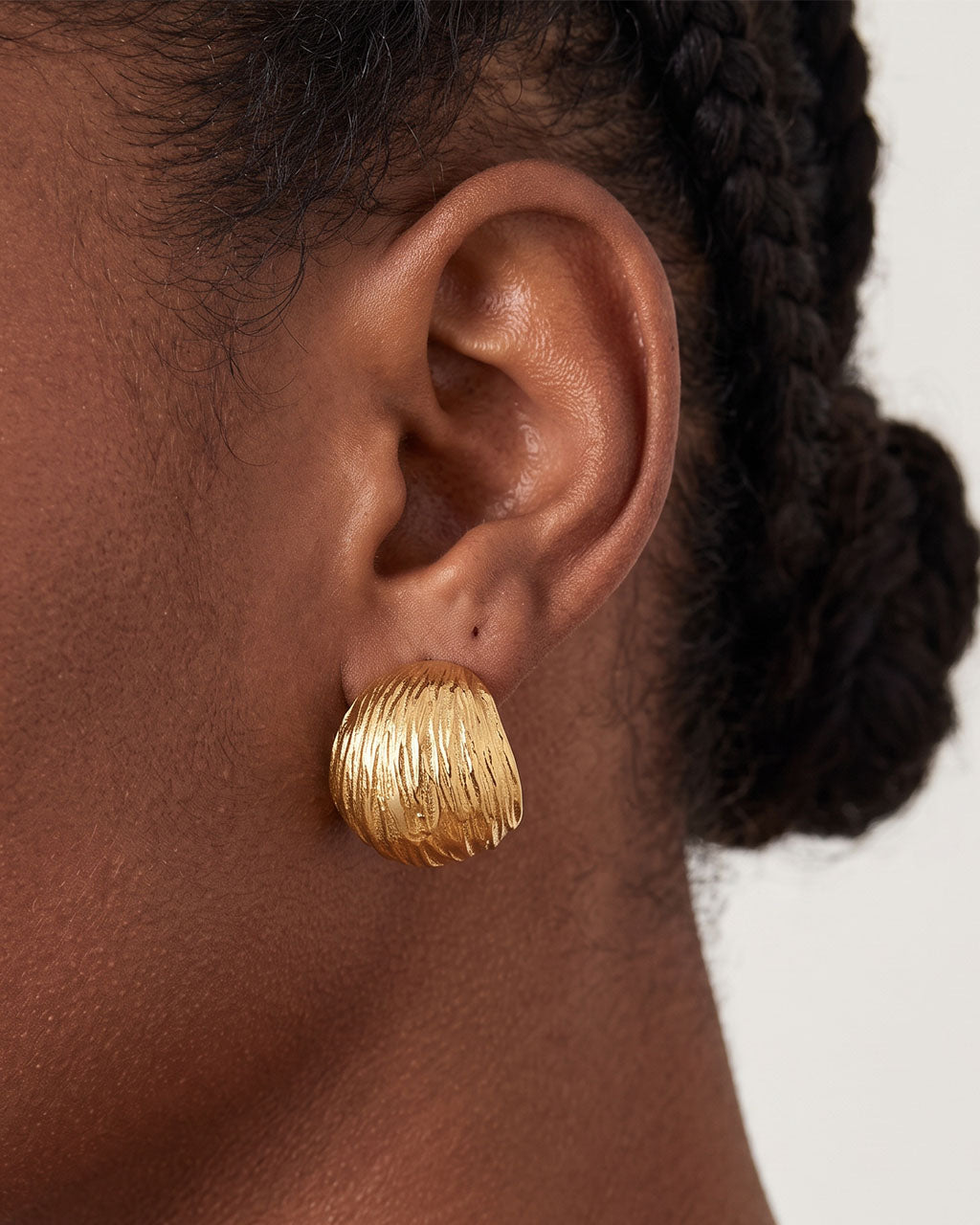 Signature Organic C Stud Waterproof Gold Earrings