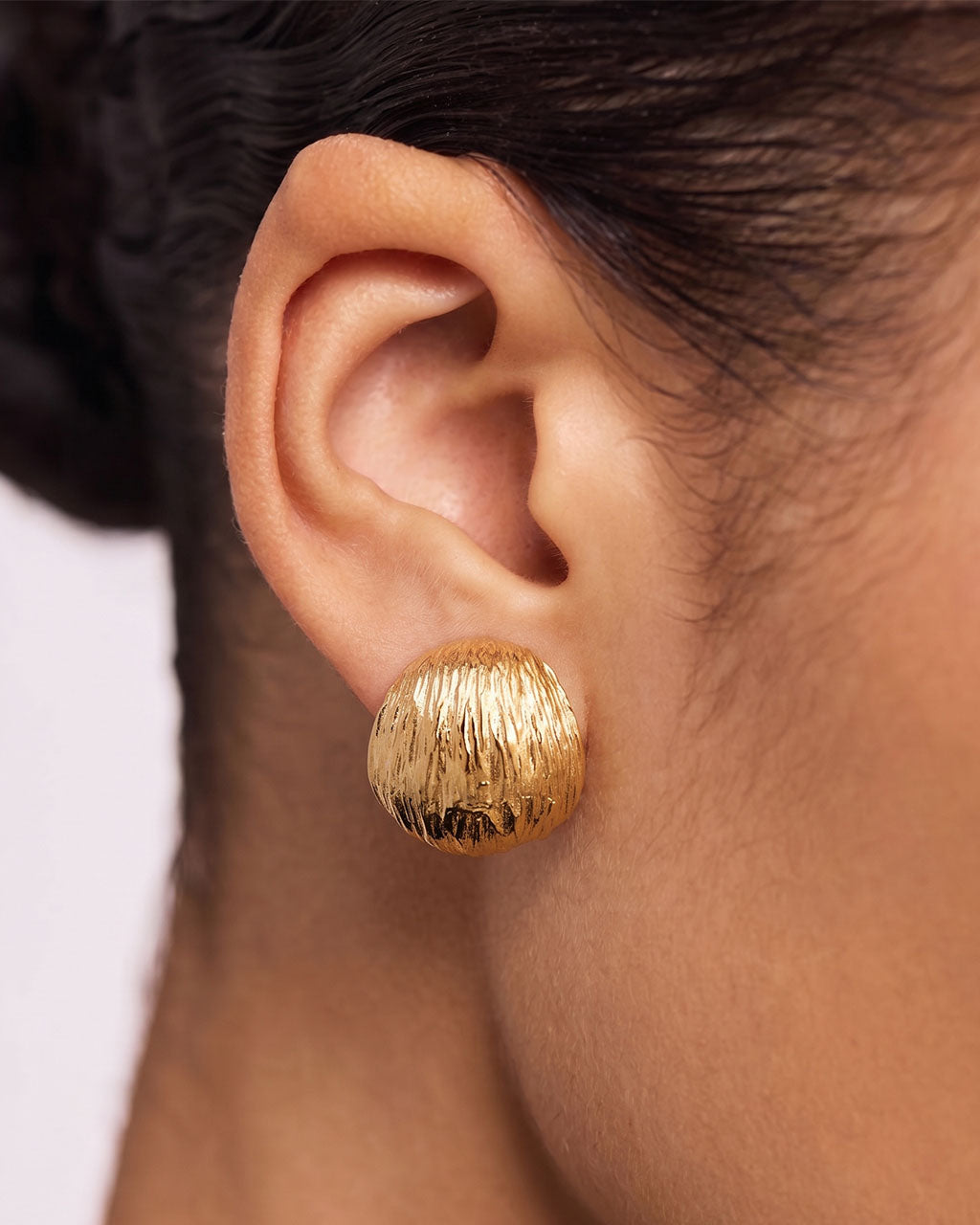 Signature Organic C Stud Waterproof Gold Earrings