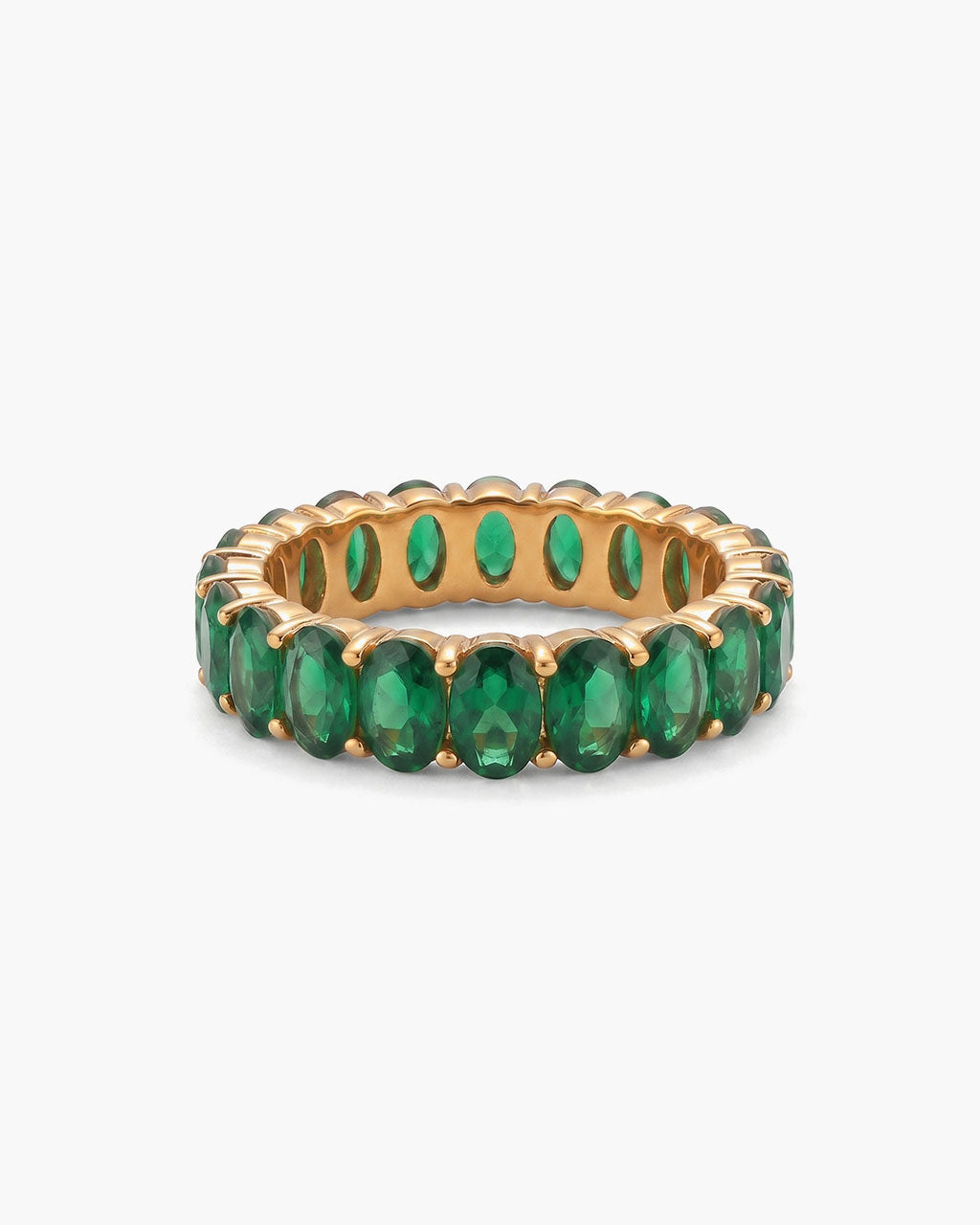 Simulated Diamond Oval Waterproof Gold Eternity Ring