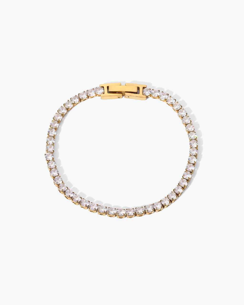 Simulated Diamond Waterproof Gold Tennis Bracelet