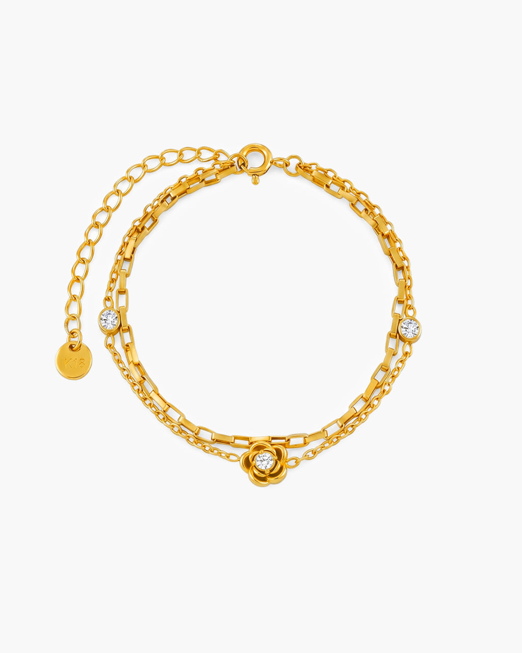 Sparkle Rose Double Layer Waterproof Gold Bracelet