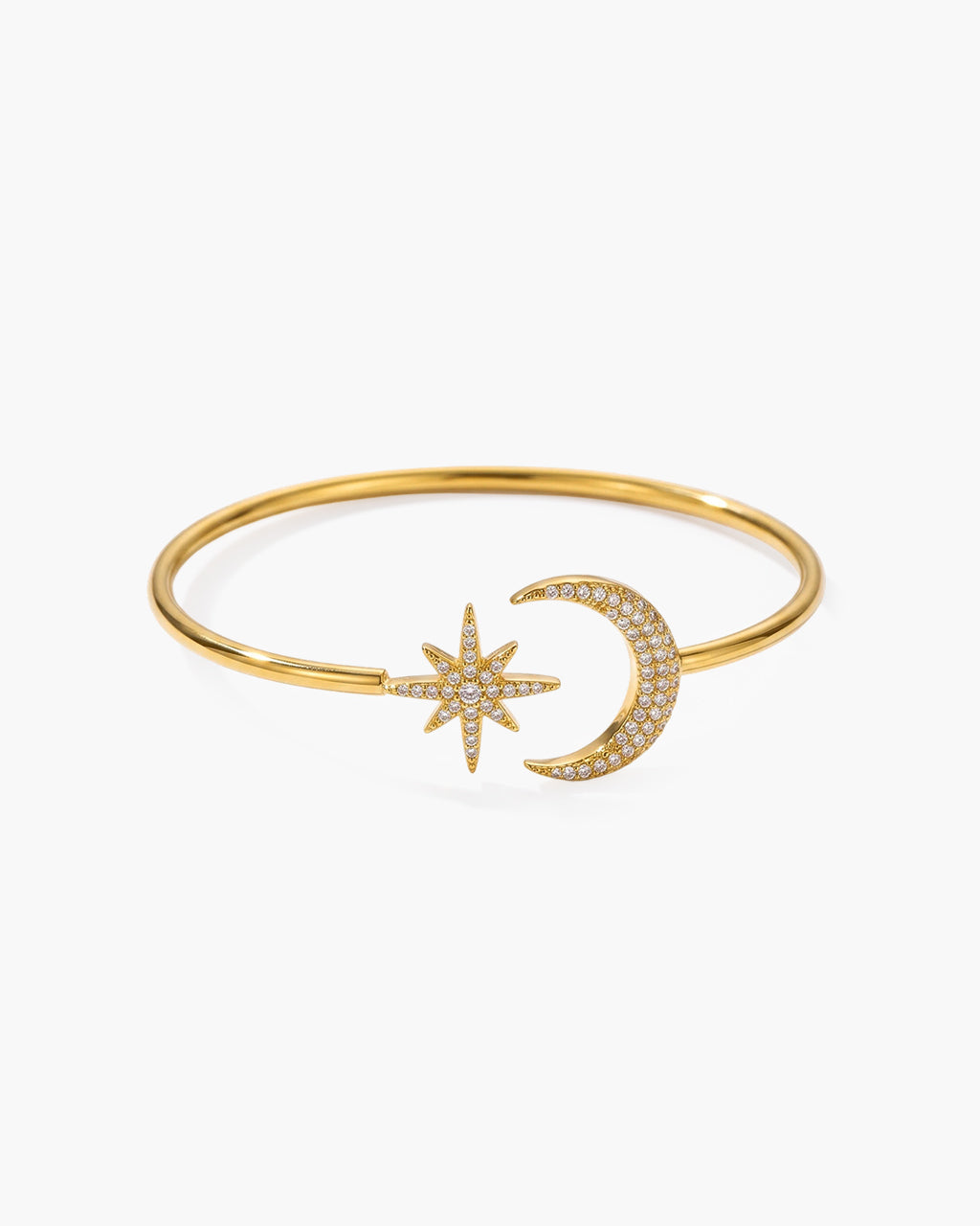 Sparkly Celestial Moon Star Waterproof Gold Bangle