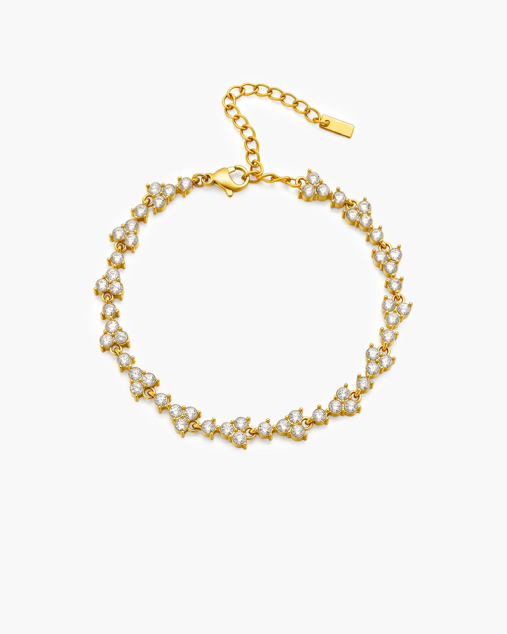 Sparkly Mixed Stone Tennis Waterproof Gold Bracelet