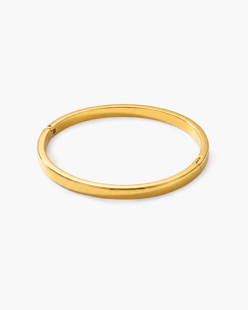Stacking Classic Polished Oval Waterproof Gold Bangle