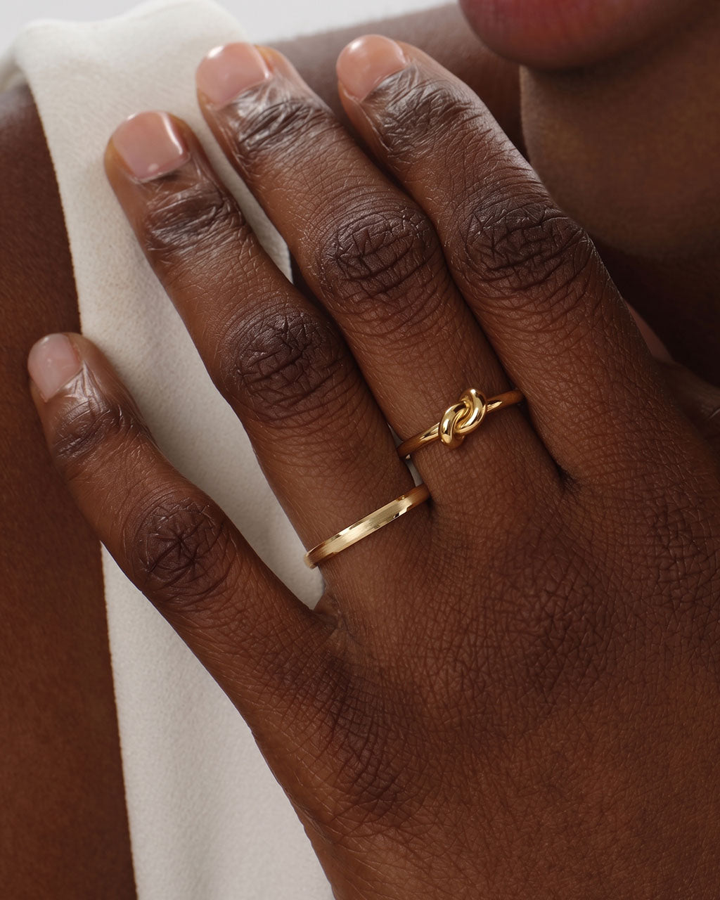 Stacking Minimalist Knot Band Waterproof Gold Ring