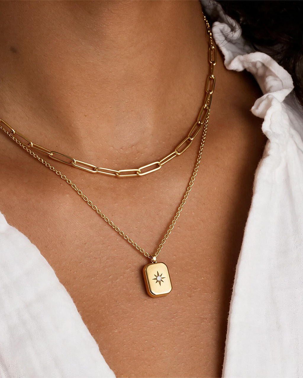 Starburst Talisman Charm Waterproof Gold Necklace