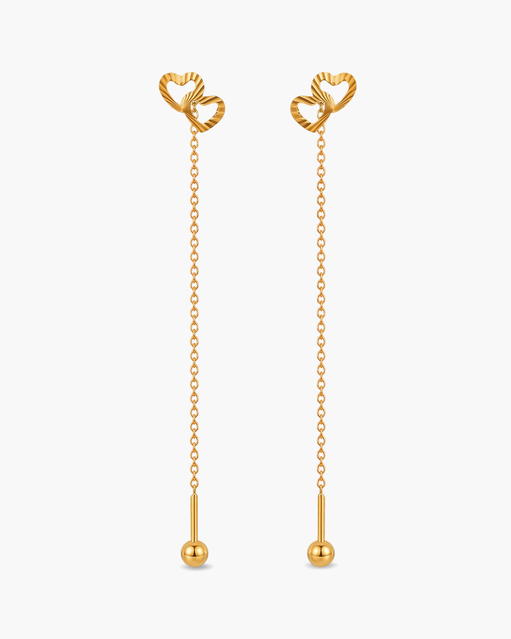 Sunray Mini Charm Threader Waterproof Gold Earrings