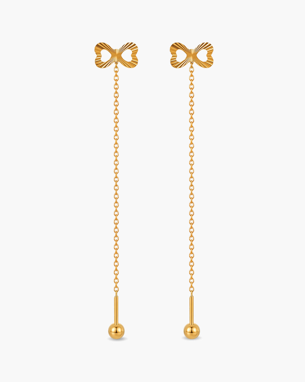 Sunray Mini Charm Threader Waterproof Gold Earrings