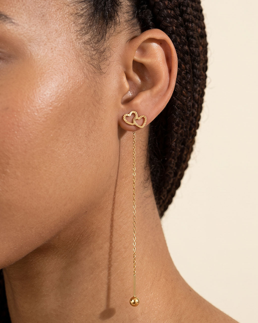 Sunray Mini Charm Threader Waterproof Gold Earrings